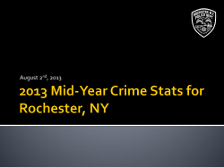 2010 Preliminary Crime Statistics for Rochester, NY