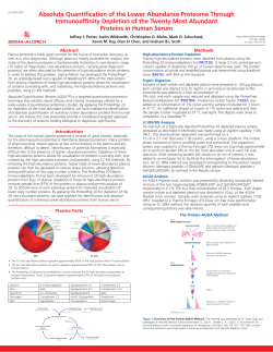 Absolute Quantification of the Lower Abundance - Sigma