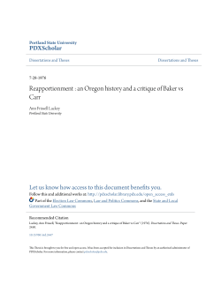 Reapportionment : an Oregon history and a critique of Baker vs Carr