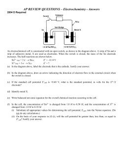 AP REVIEW QUESTIONS &ndash; Electrochemistry