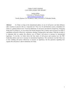 1 CHINA`S SOFT POWER: CAN CHINA MAKE THE GRADE