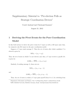 Supplementary Material to &ldquo;Pre-election Polls as