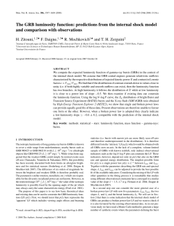 The GRB luminosity function: predictions from the internal shock