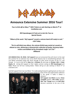 Announce Extensive Summer 2016 Tour!