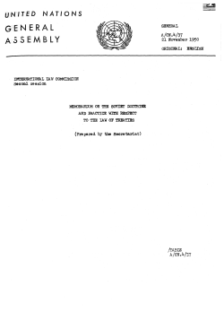 Memorandum on the Soviet Doctrine and Practice with Respect to