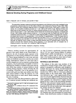 Maternal Smoking During Pregnancy and Childhood Cancer