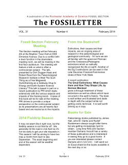 The FOSSILETTER - Rochester Academy of Science