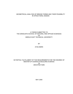 GEOMETRICAL ANALYSIS OF BRIDGE FORMS AND THEIR