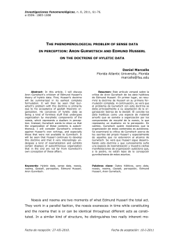 THE PHENOMENOLOGICAL PROBLEM OF SENSE DATA