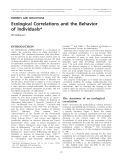 Ecological Correlations and the Behavior of Individuals*