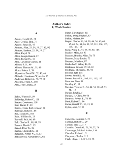 Author`s Index - Council on America`s Military Past