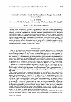Formulation of Culture Media for Conductimetric Assays