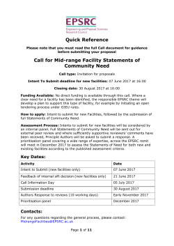 Mid-range Facility Statements of Community Need
