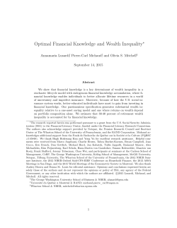 Optimal Financial Knowledge and Wealth InequalityThe research