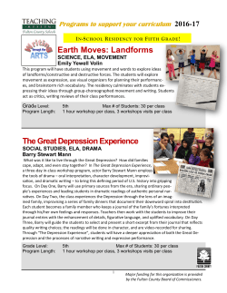 Earth Moves: Landforms The Great Depression Experience