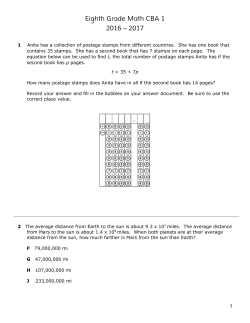 Eighth Grade Math CBA 1 2016 &ndash; 2017