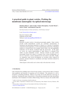A practical guide to giant vesicles. Probing the membrane