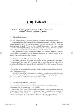 Hewitt on Joint Ventures - Poland