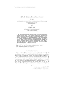 Calendar Effects in Chinese Stock Market