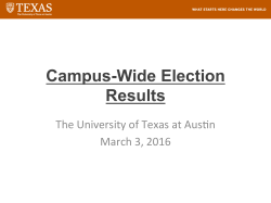 Campus-Wide Election Results - Office of the Dean of Students
