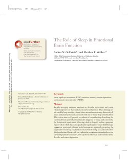 The Role of Sleep in Emotional Brain Function