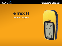 ETrex H Owner`s Manual
