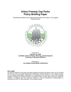 Urban Freeway Cap Parks Policy Briefing Paper