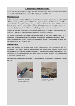 A Beginners Guide to Router Bits. Shank diameter. Cutter material.
