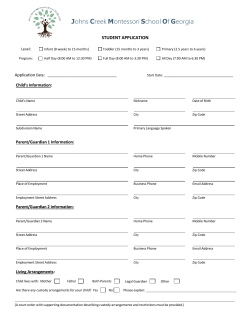 Application Form - Johns Creek Montessori School of Georgia