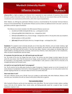 Influenza Vaccination Consent Form