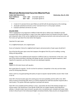 Comment Summary - Mountain Recreation Facilities Master Plan