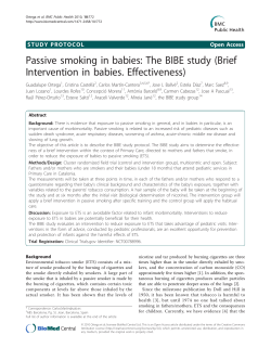 Passive smoking in babies: The BIBE study (Brief Intervention in