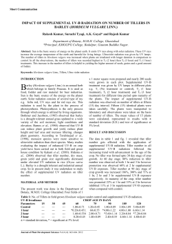 impact of supplemental uv-b radiation on number of tillers in barley