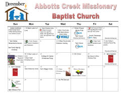 December 2014 Calendar - Abbotts Creek Missionary Baptist Church