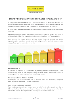 ENERGY PERFORMANCE CERTIFICATES (EPC