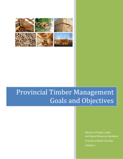 Provincial Timber Management Goals and Objectives