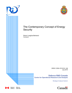 The Contemporary Concept of Energy Security