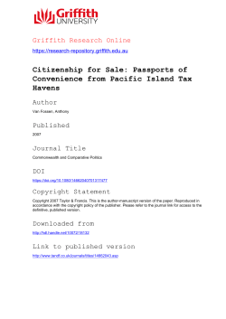 Citizenship for Sale: Passports of Convenience from Pacific Island