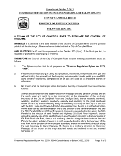 Firearms Regulation Bylaw No. 2279, 1994 Consolidated to Bylaw