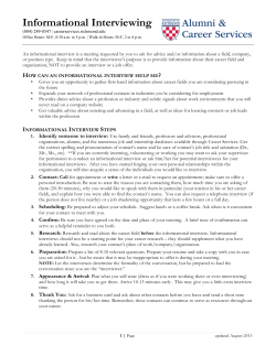 Informational Interviewing - Career Services