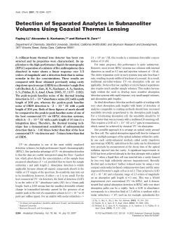 Detection of Separated Analytes in Subnanoliter Volumes Using