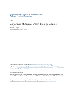 Objectives of Animal Use in Biology Courses