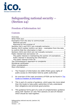 ICO lo Safeguarding national security &ndash; (Section 24)
