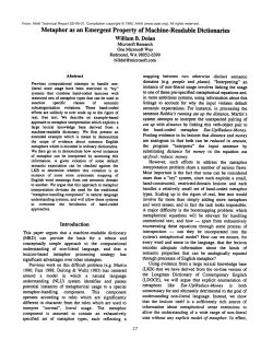 Metaphor as an Emergent Property of Machine