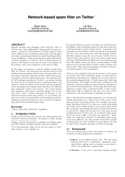 Network-based spam filter on Twitter