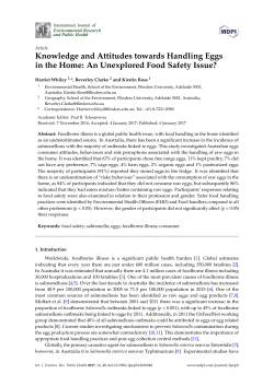 Knowledge and Attitudes towards Handling Eggs in the Home: An