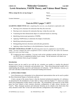 Molecular Geometry: Lewis Structures, VSEPR Theory, and Valence