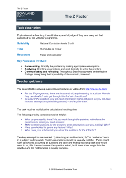 The Z Factor - Bowland Maths