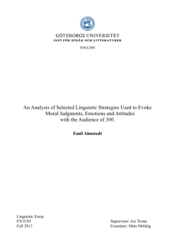 An Analysis of Selected Linguistic Strategies Used