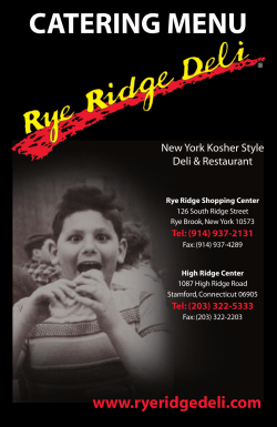 catering menu - Rye Ridge Deli